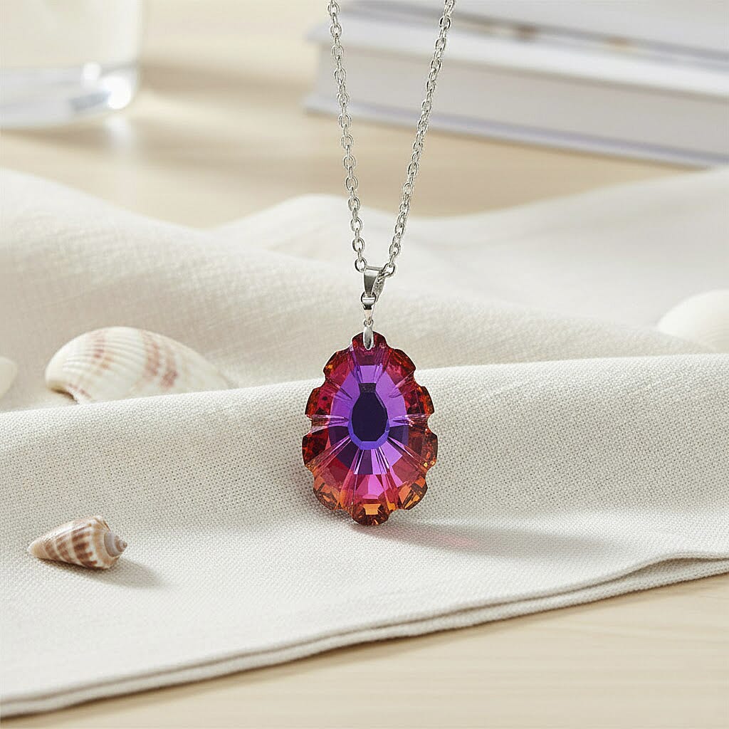 RC01-38 Pendant with Chain (Size 24) Pure White Stainless Steel