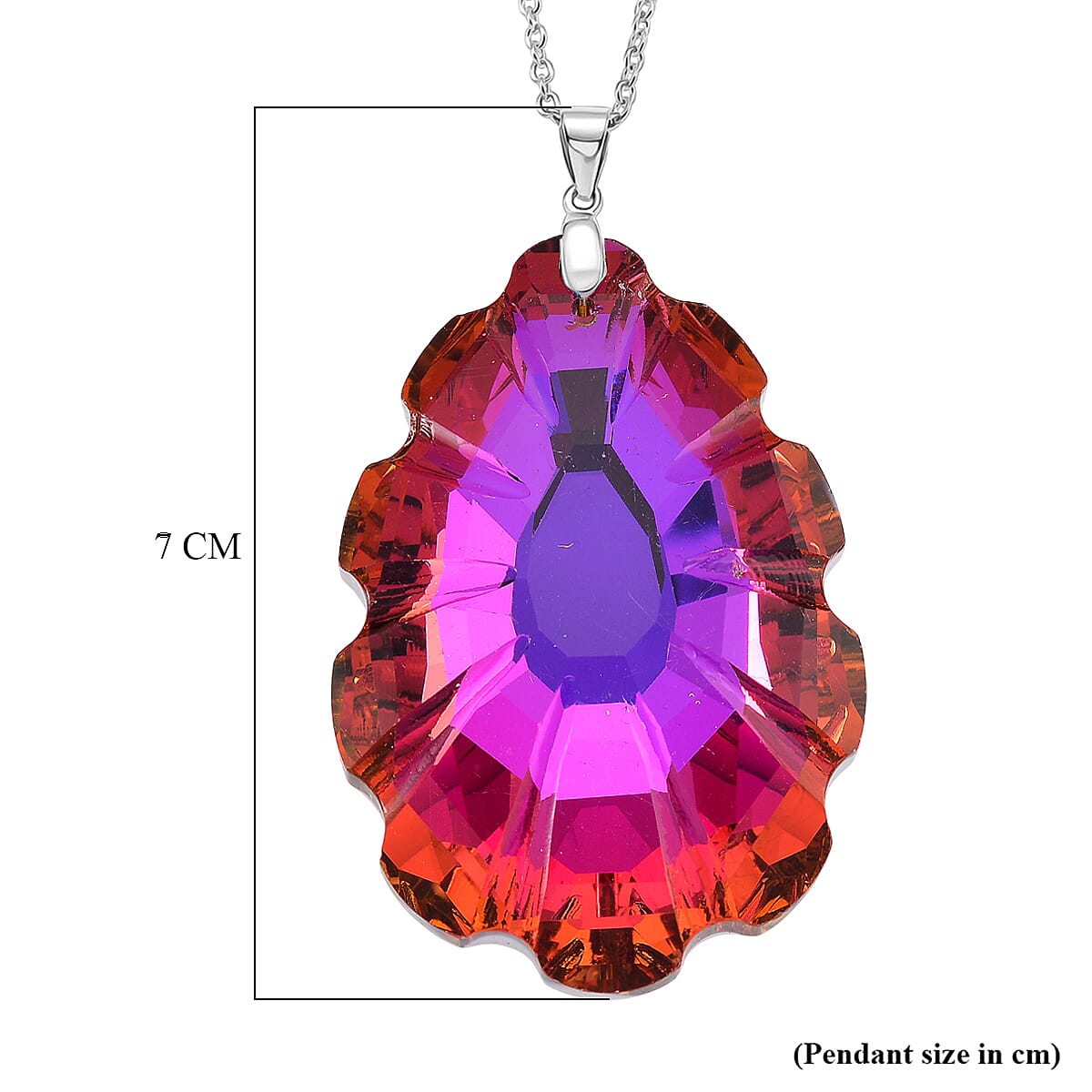 RC01-38 Pendant with Chain (Size 24) Pure White Stainless Steel