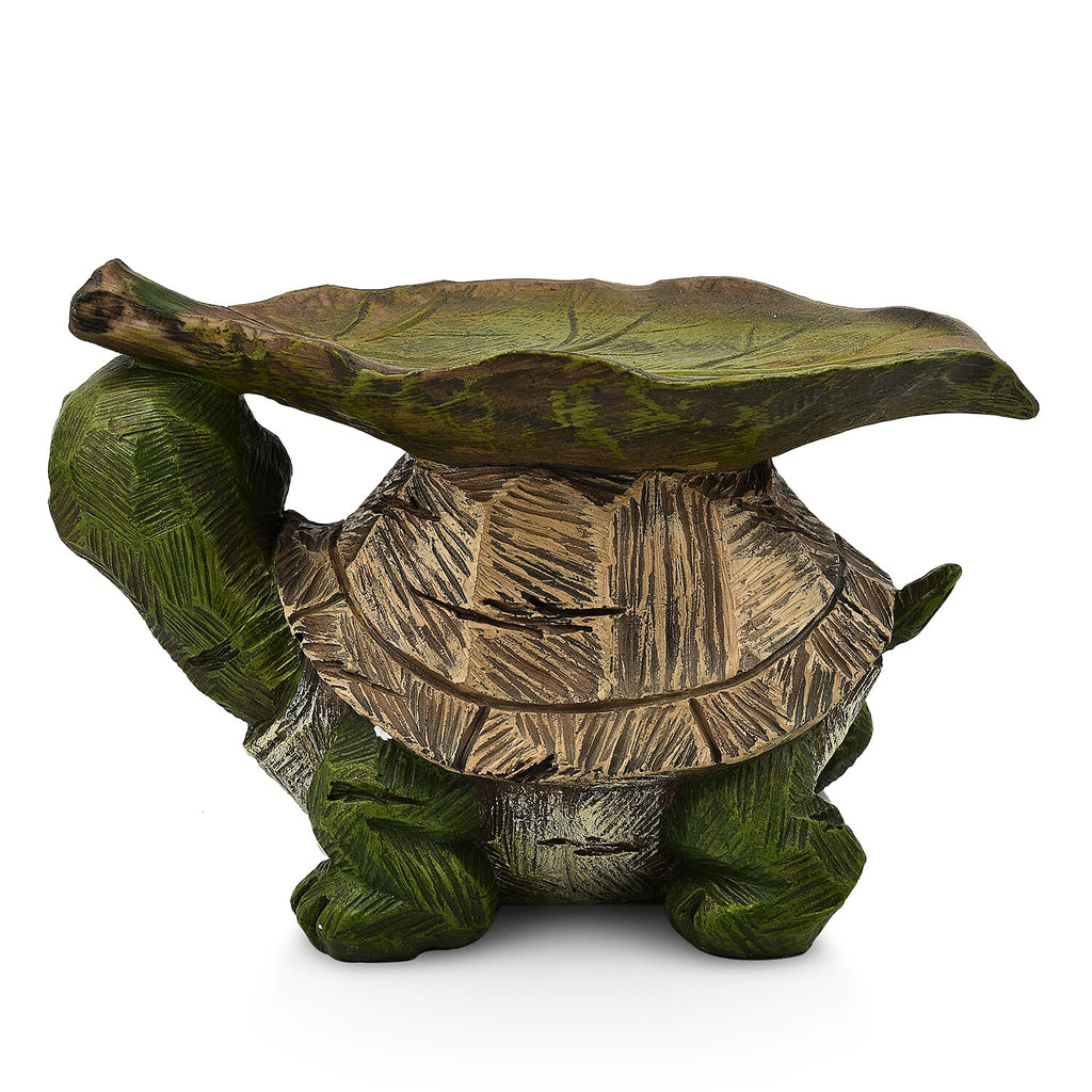 Outdoor Garden Turtle Birdfeeder - Green