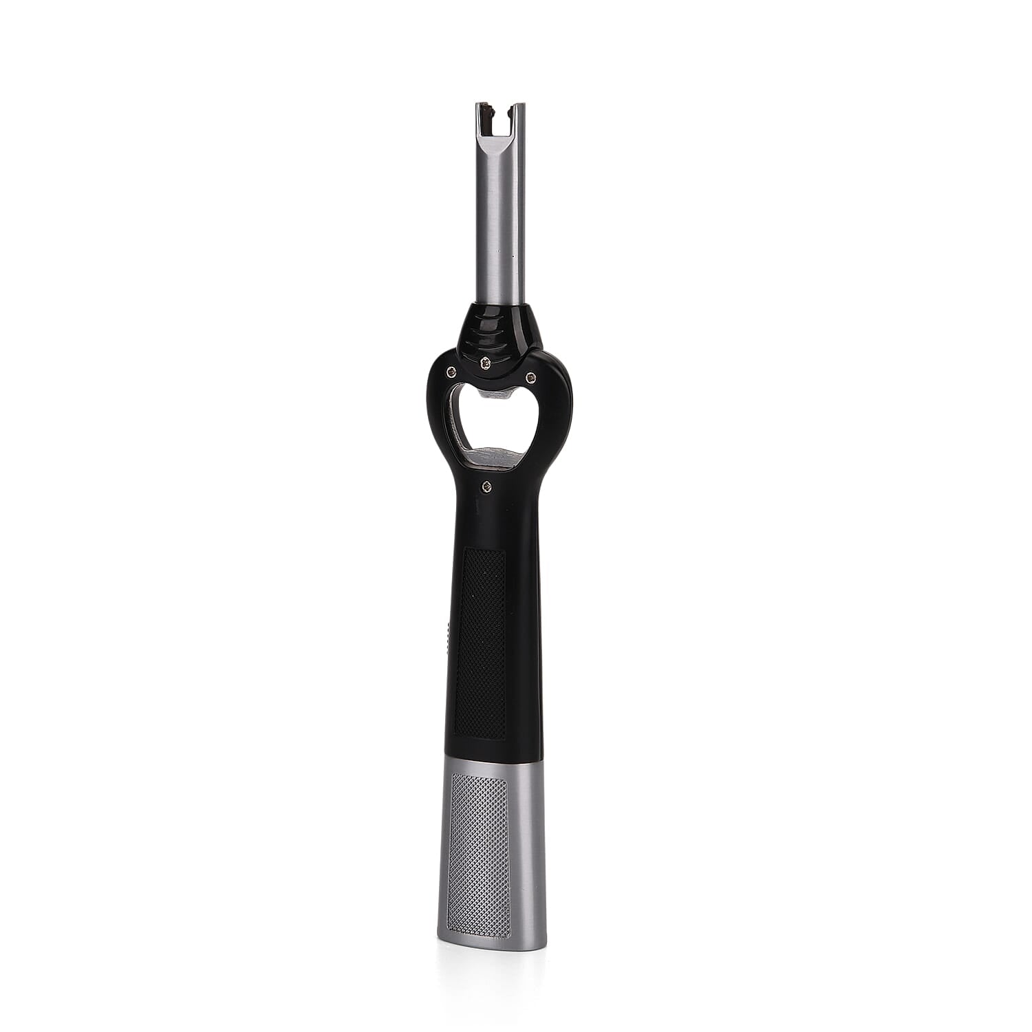 2-in-1 Bottle Opener - Electronic Lighter with Display - Silver