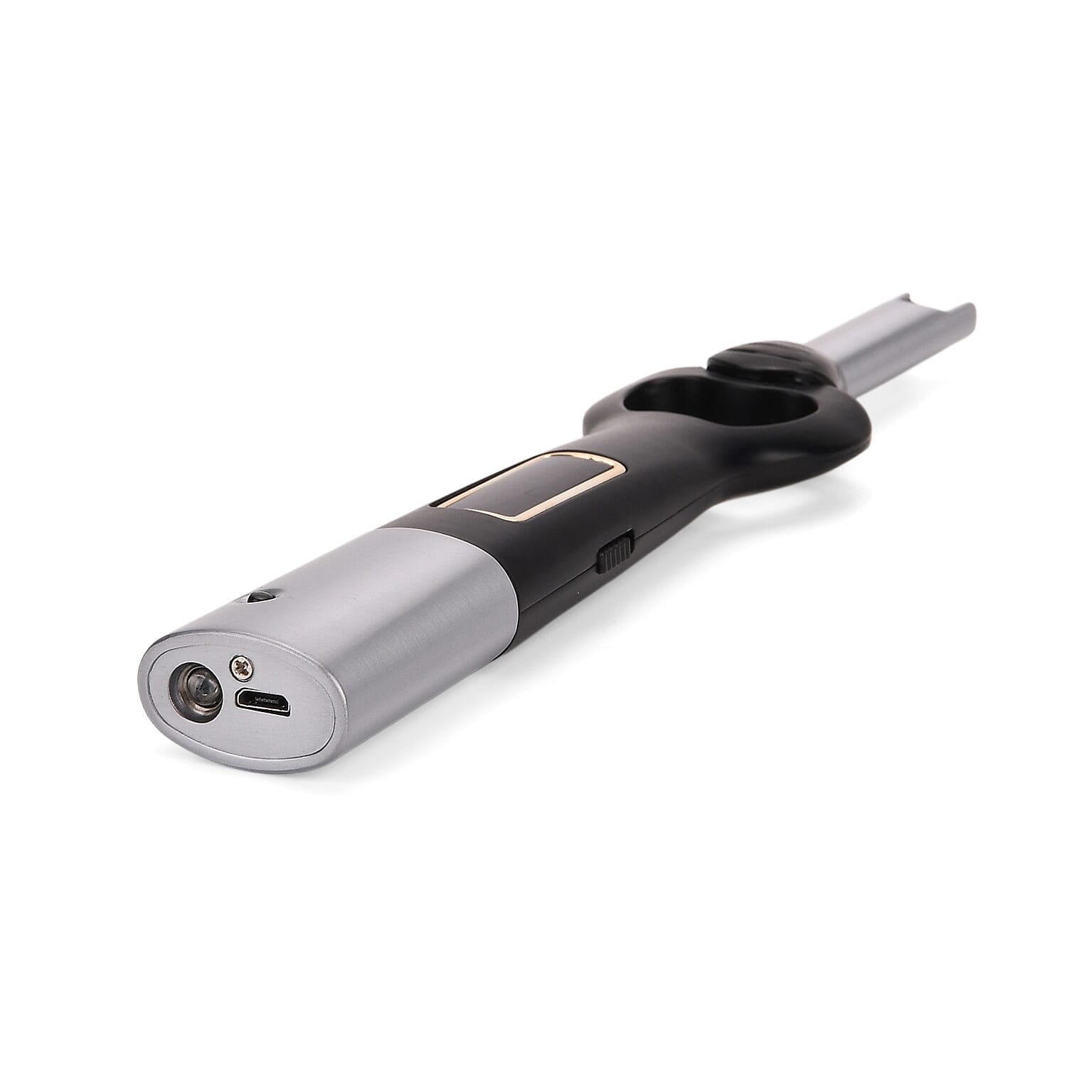2-in-1 Bottle Opener - Electronic Lighter with Display - Silver