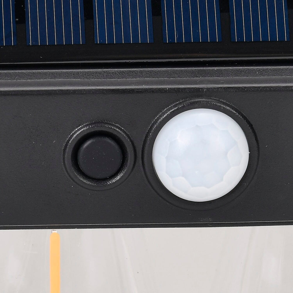 Solar Sensor Lamp with 4 Bulbs (Battery 1200mAh) - Black