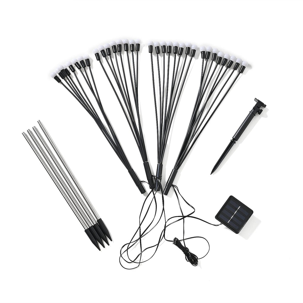 BRAND NEW - 4 Solar Swaying Outdoor Lawn Lights x8 Colour LEDs (70cm) - Black