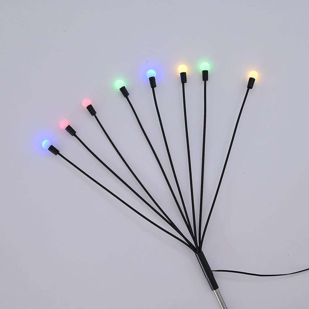 BRAND NEW - 4 Solar Swaying Outdoor Lawn Lights x8 Colour LEDs (70cm) - Black