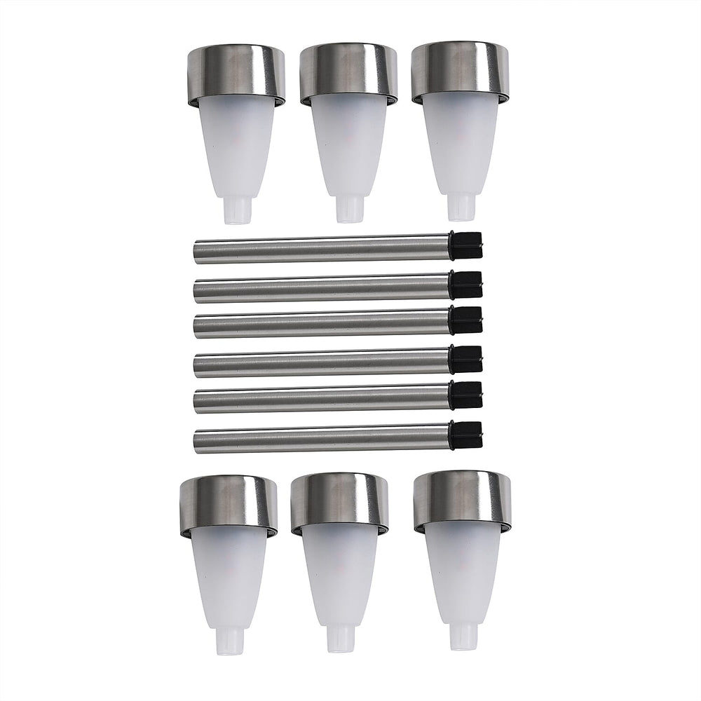 Set of 6 Outdoor Solar Path Lights with Flame Effect - Warm White
