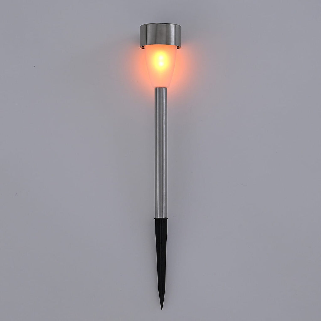 Set of 6 Outdoor Solar Path Lights with Flame Effect - Warm White