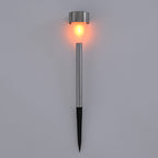 Set of 6 Outdoor Solar Path Lights with Flame Effect - Warm White