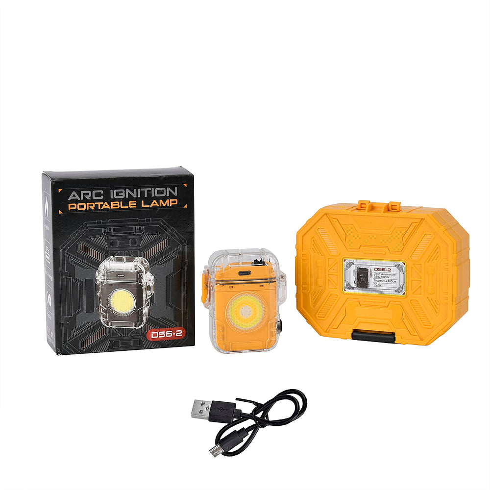 ARC IGNITION Portable - Rechargeable COB Lamp with Storage Box (400 mAh Battery) - Yellow