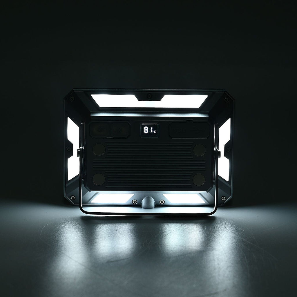 Multifunctional Rechargable Power Bank and LED Flood Light with Powerful 5600 Lumin (Battery Cap. 4000mAh) - Silver