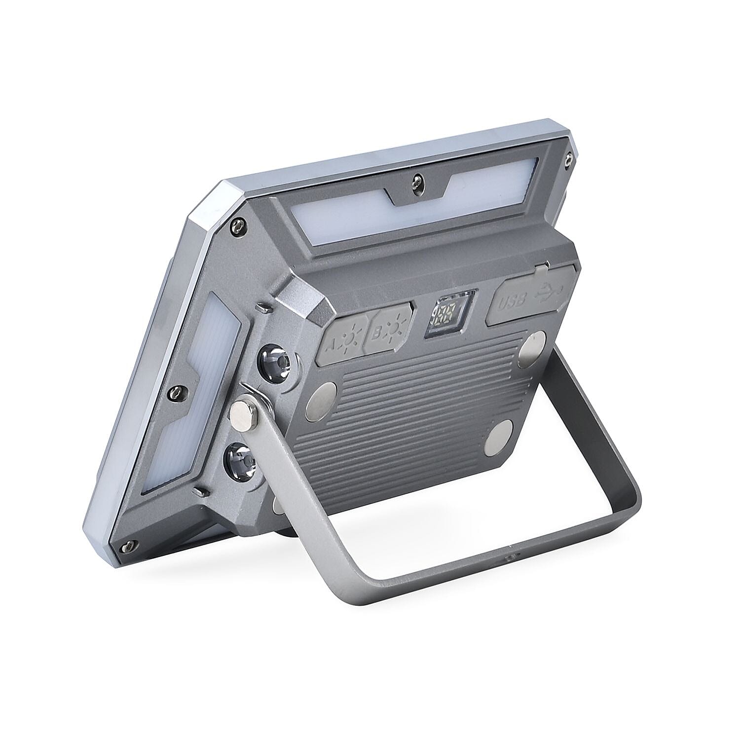 Multifunctional Rechargable Power Bank and LED Flood Light with Powerful 5600 Lumin (Battery Cap. 4000mAh) - Silver