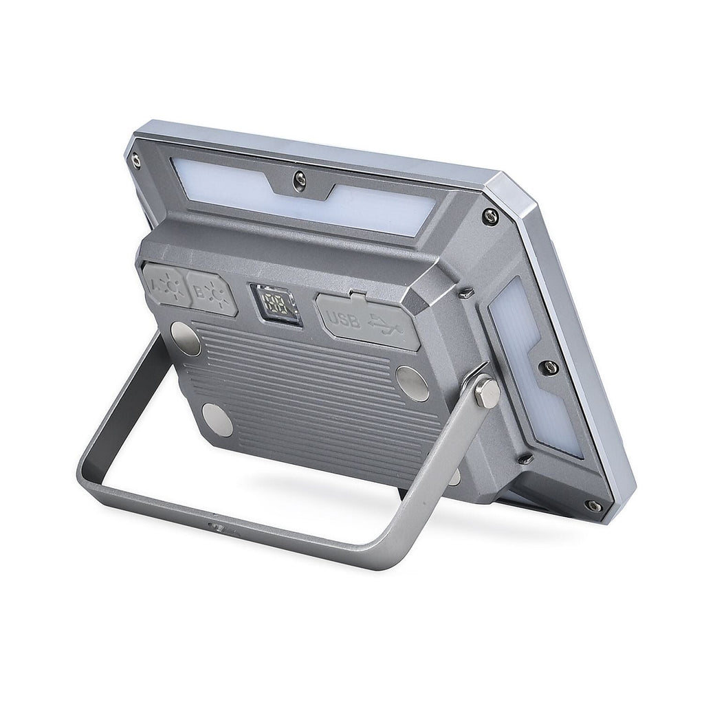 Multifunctional Rechargable Power Bank and LED Flood Light with Powerful 5600 Lumin (Battery Cap. 4000mAh) - Silver