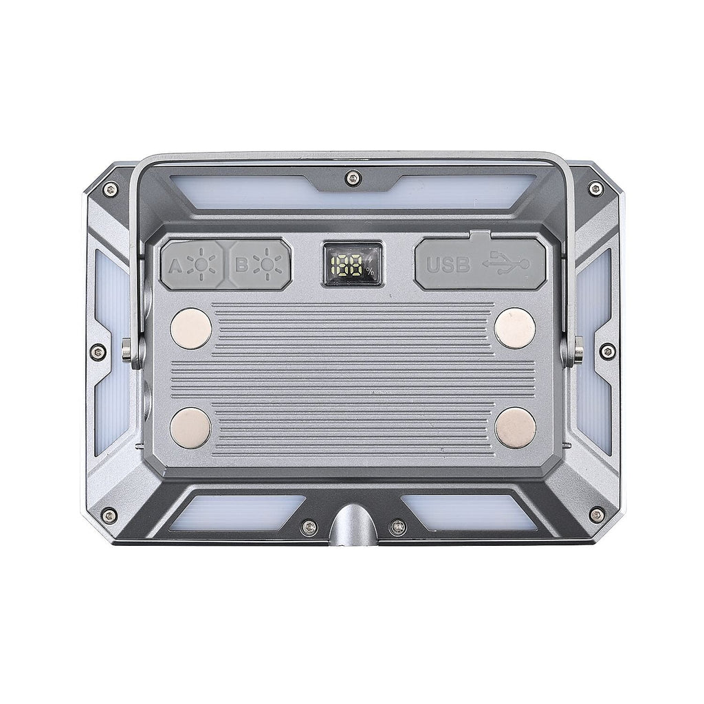 Multifunctional Rechargable Power Bank and LED Flood Light with Powerful 5600 Lumin (Battery Cap. 4000mAh) - Silver