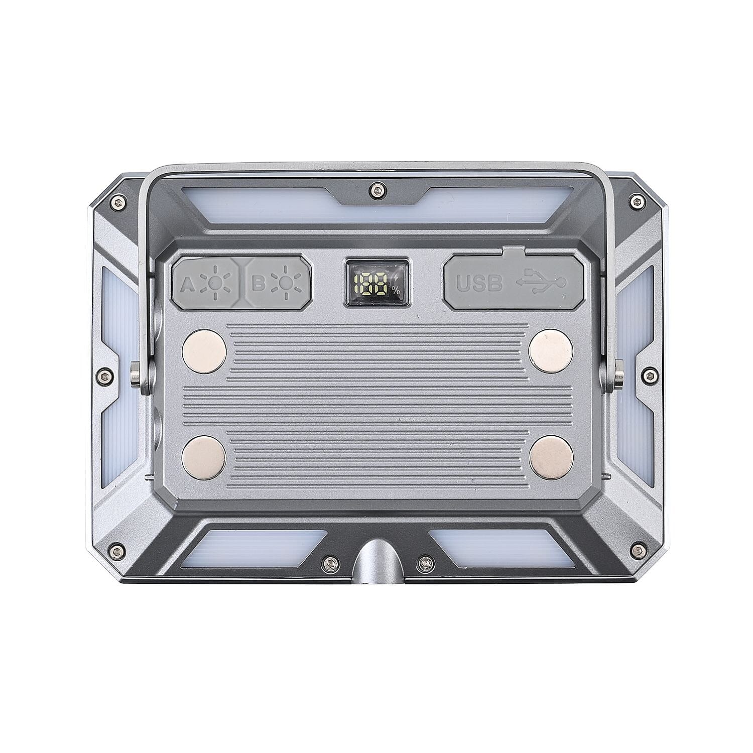 Multifunctional Rechargable Power Bank and LED Flood Light with Powerful 5600 Lumin (Battery Cap. 4000mAh) - Silver