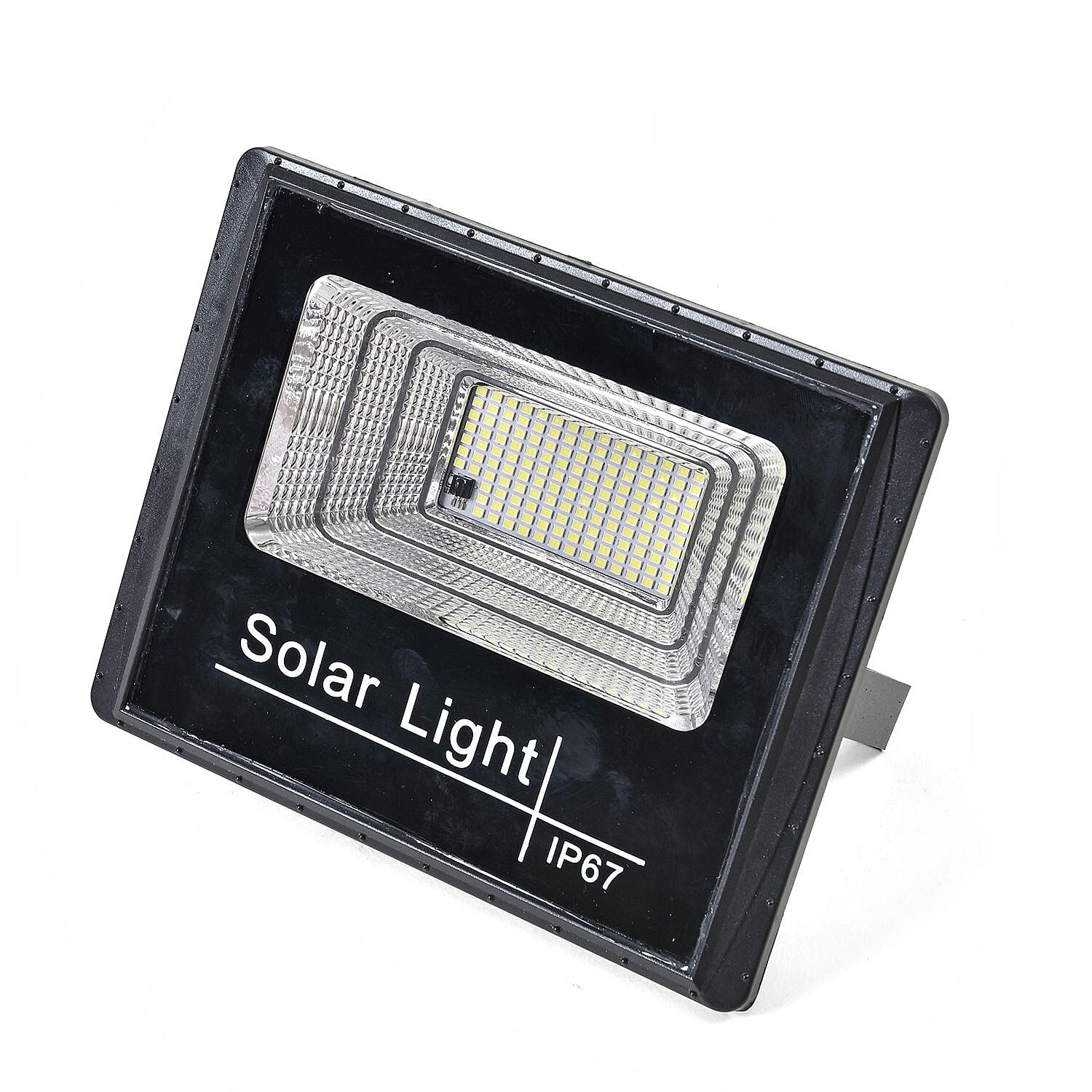 100% Energy Saving IP67 Water resistant Solar Light (144 LEDs) with Solar Panel and Remote Control - Black & Silver