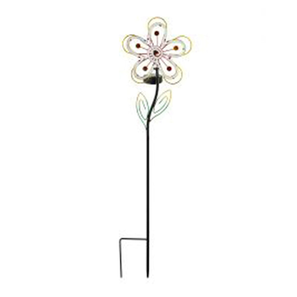 Floral LED Solar Garden Water Resistant Stick Light - Gold