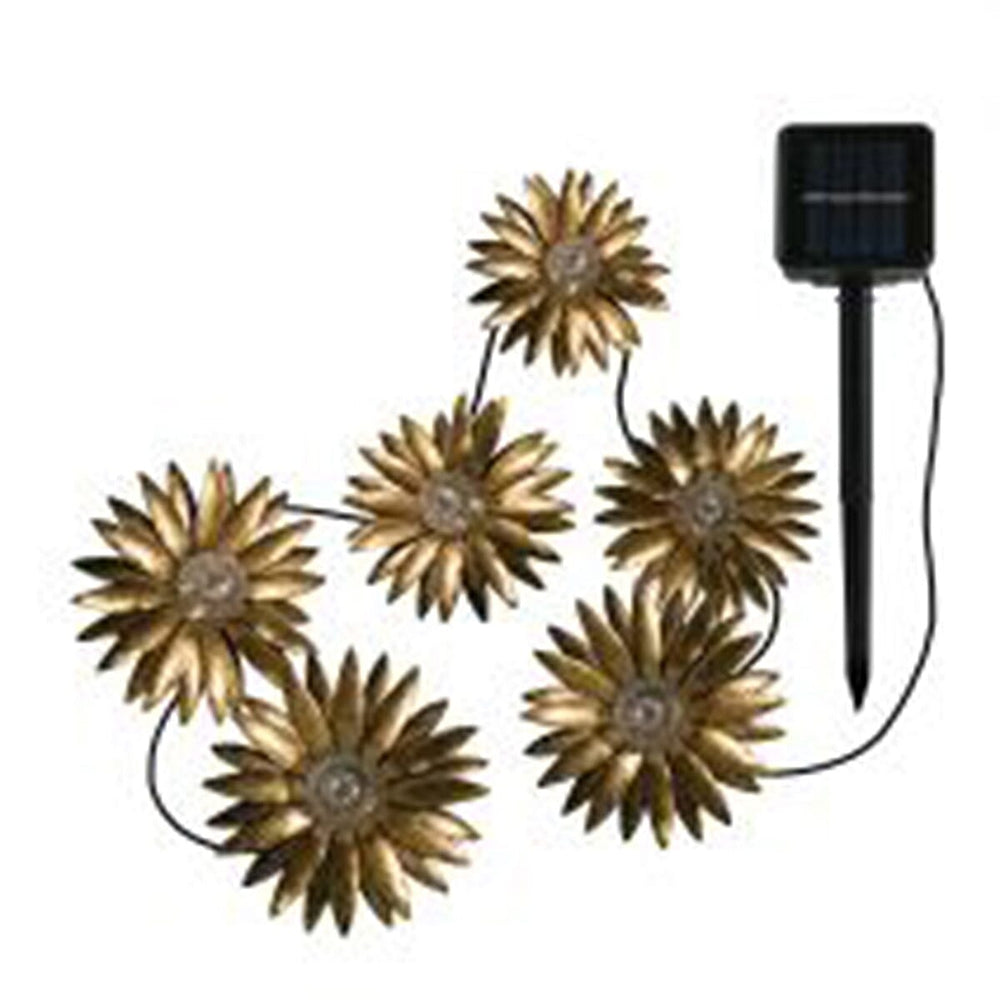 ezSolar LED Solar Floral Gold Chain Light