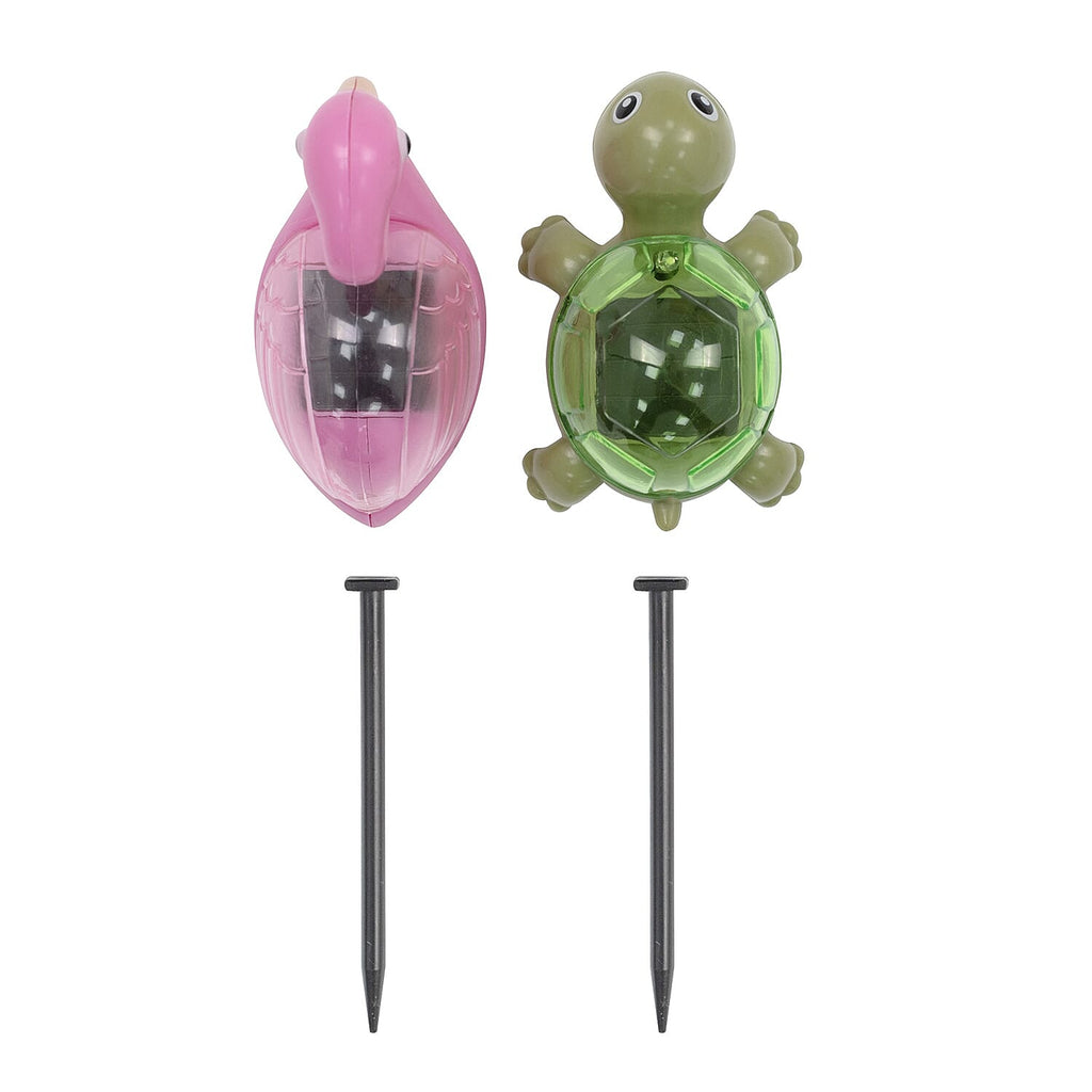 Set of 2 - Flamingo and Turtle Garden Solar light - Multi