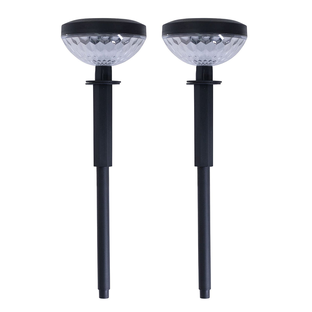 Set of 2 - Outdoor Decorative Pathway Solar Garden Lights - Black