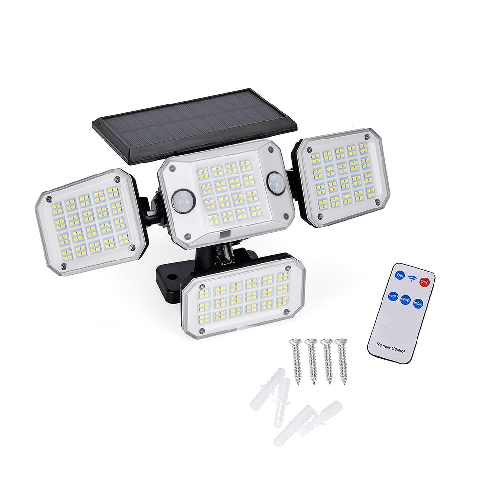 Outdoor Lighting - Solar LED 4 Head Lamp, 3-5m Sensor Range(Size 28x13x18 cm)