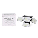 Outdoor Lighting - Solar LED 4 Head Lamp, 3-5m Sensor Range(Size 28x13x18 cm)