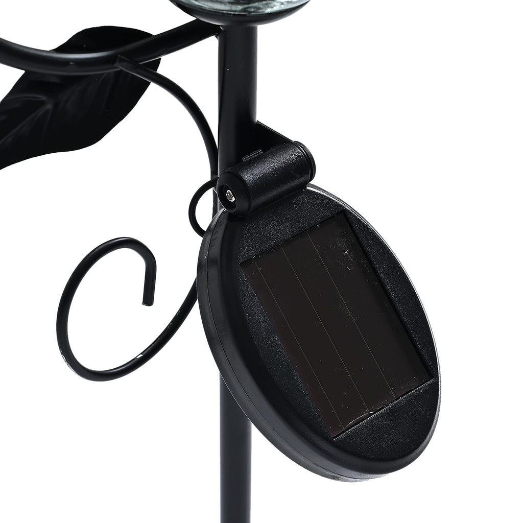 Solar Dragonfly With Cracking Glass Ball Wind Bell Stake Decoration - Multi Color