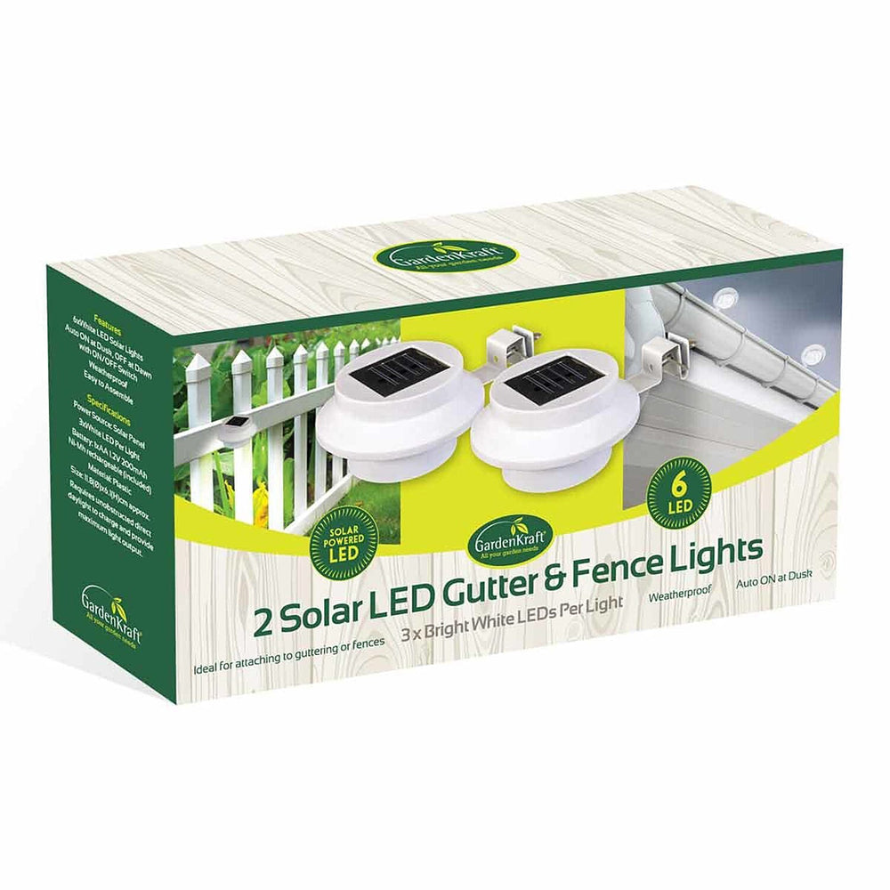 Outdoor LED Gutter - Fence Solar Light- White