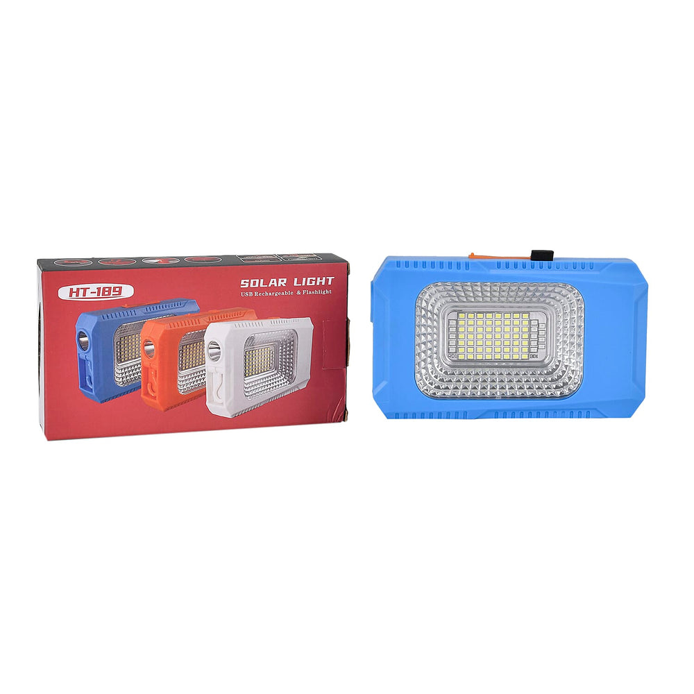 2 in 1 Multifunctional Outdoor Solar Rechargeable Light and Power bank 1500 mah Li-ion Battery (Size 95x33x165 cm) - Blue