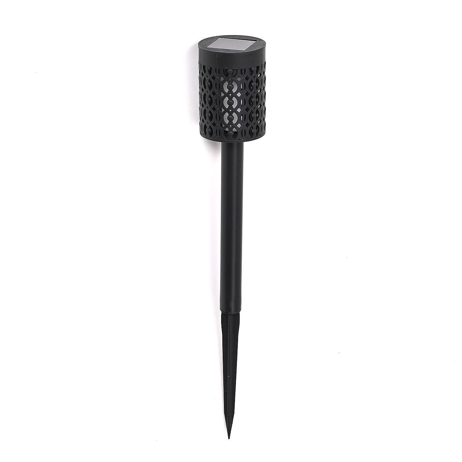Solar Path Lights with Flame Effect - Set of 4 - 30cm - Black