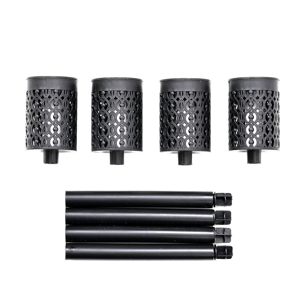 Solar Path Lights with Flame Effect - Set of 4 - 30cm - Black