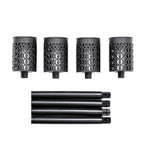 Solar Path Lights with Flame Effect - Set of 4 - 30cm - Black