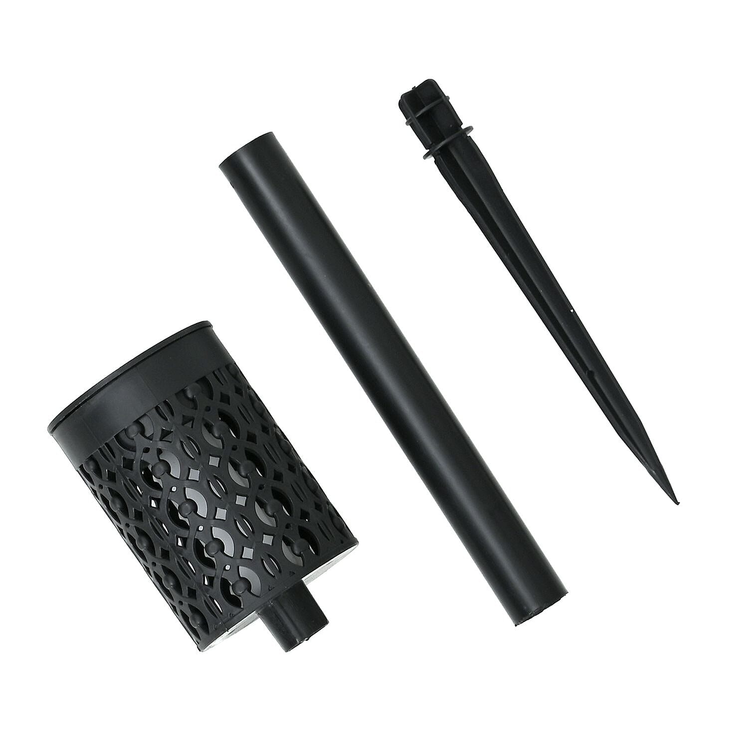 Solar Path Lights with Flame Effect - Set of 4 - 30cm - Black