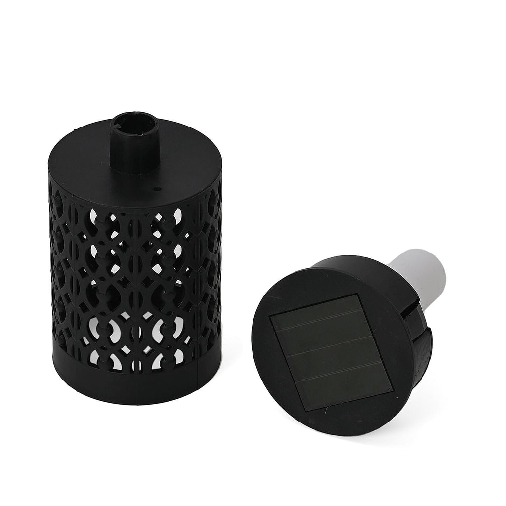Solar Path Lights with Flame Effect - Set of 4 - 30cm - Black