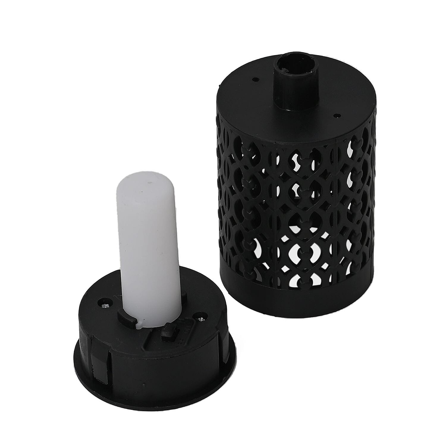 Solar Path Lights with Flame Effect - Set of 4 - 30cm - Black