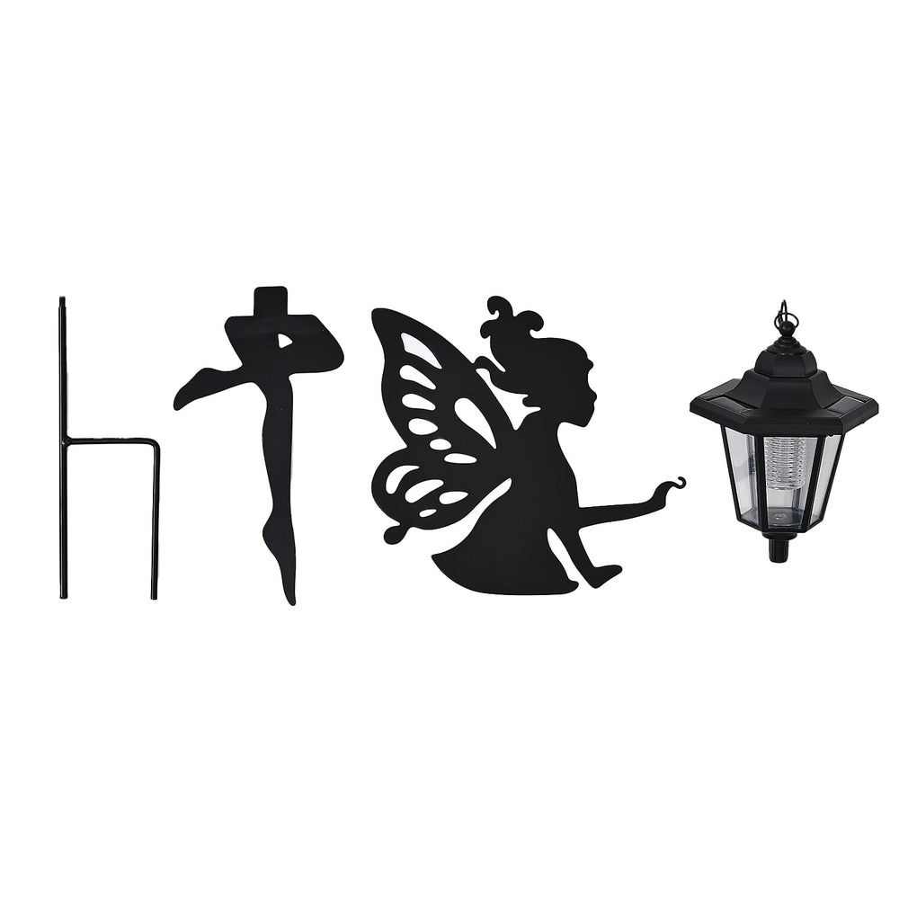 Fairy Silhouette Solar Lantern - Black