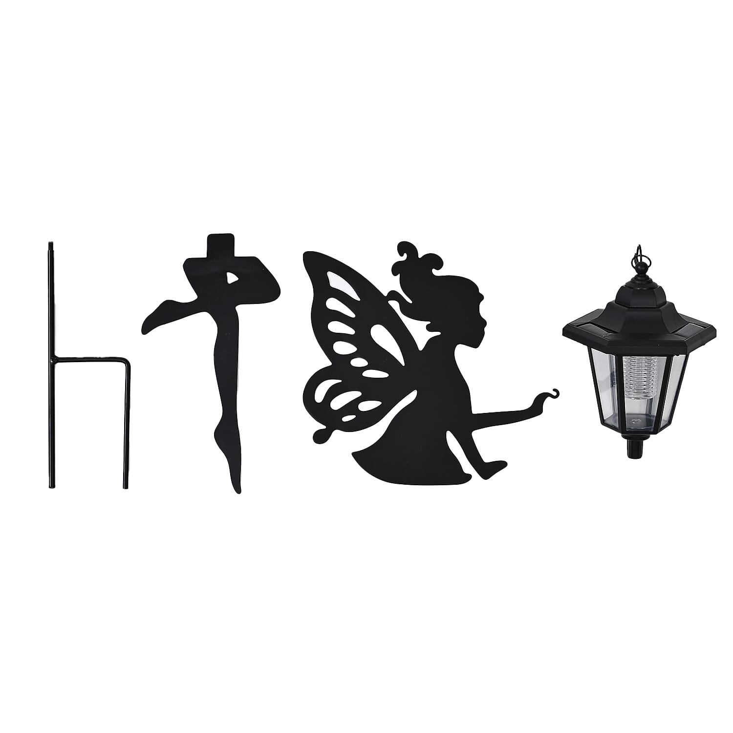 Fairy Silhouette Solar Lantern - Black