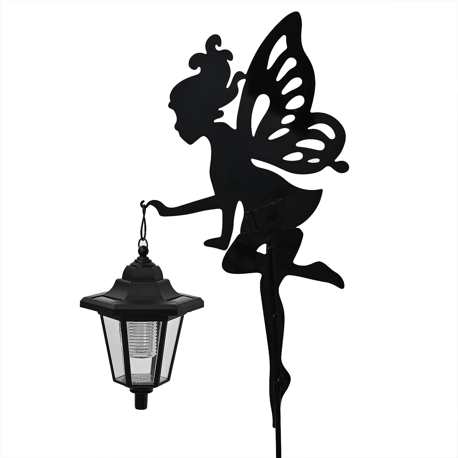 Fairy Silhouette Solar Lantern - Black