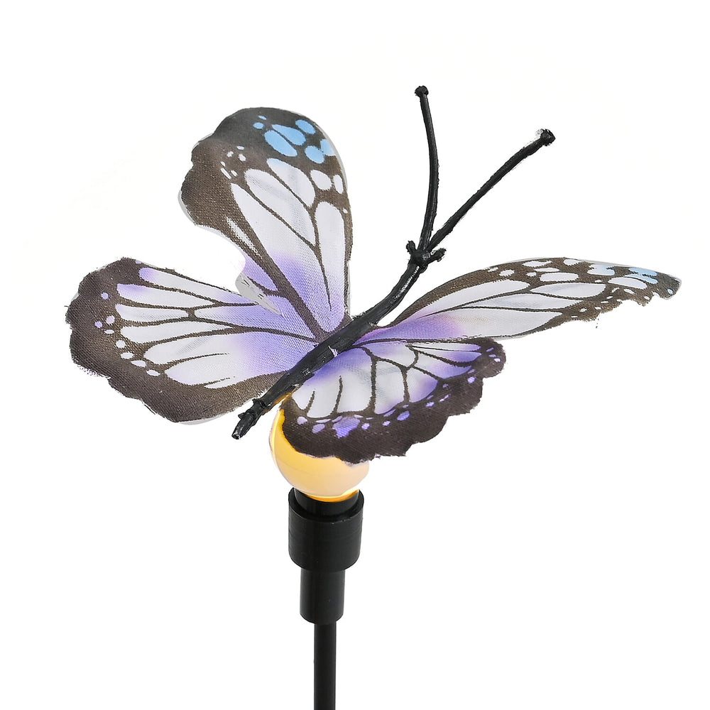 Lowest Price Offer - Set of 4 Solar Butterfly Lights- 6 Warm LEDs, 8 Lighting Modes & 500mah Battery Incl. (70cm) - Black