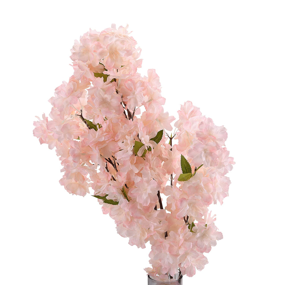 Set of 2 Faux Cherry Blossom Branches with Warm White LED Lights - Champagne