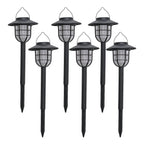 6 Solar Flickering Flame Pathway LED Lights - Grey