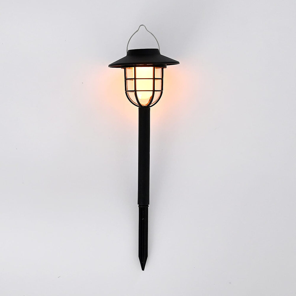 6 Solar Flickering Flame Pathway LED Lights - Grey