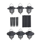 6 Solar Flickering Flame Pathway LED Lights - Grey