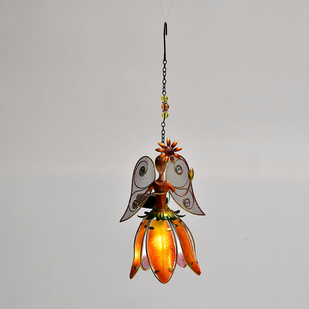 Iron Art Fairy Solar Outdoor Light Decoration (300mAh Battery) - Orange
