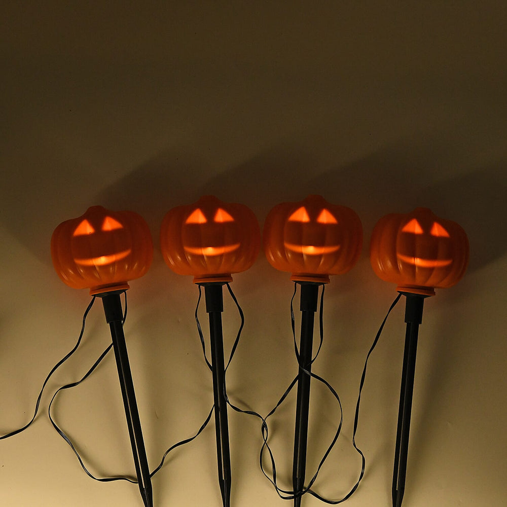 Set of 4 Musical Animated Pumpkins with Motion Sensor - Orange