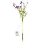 THE HOME DECOR -Set of 2 Faux Flower Butterfly Branches with Warm White LED Lights - White - Purple
