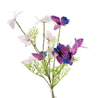 THE HOME DECOR -Set of 2 Faux Flower Butterfly Branches with Warm White LED Lights - White - Purple