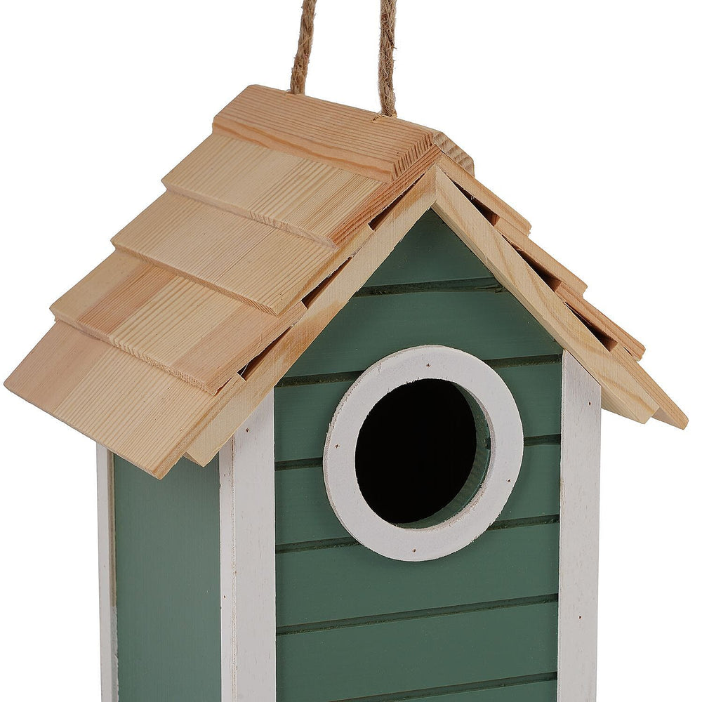 Wooden Bird Mansion (Size 20x15x13 cm) - Green