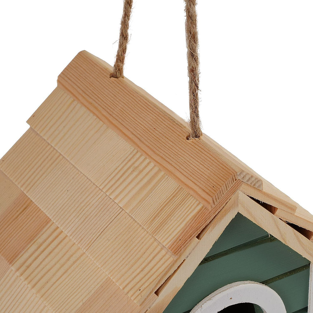 Wooden Bird Mansion (Size 20x15x13 cm) - Green