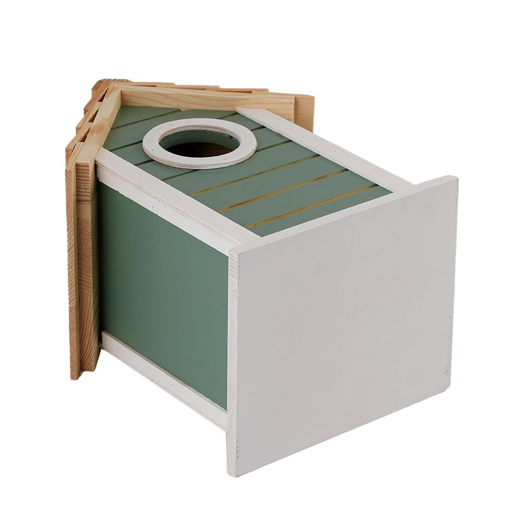 Wooden Bird Mansion (Size 20x15x13 cm) - Green