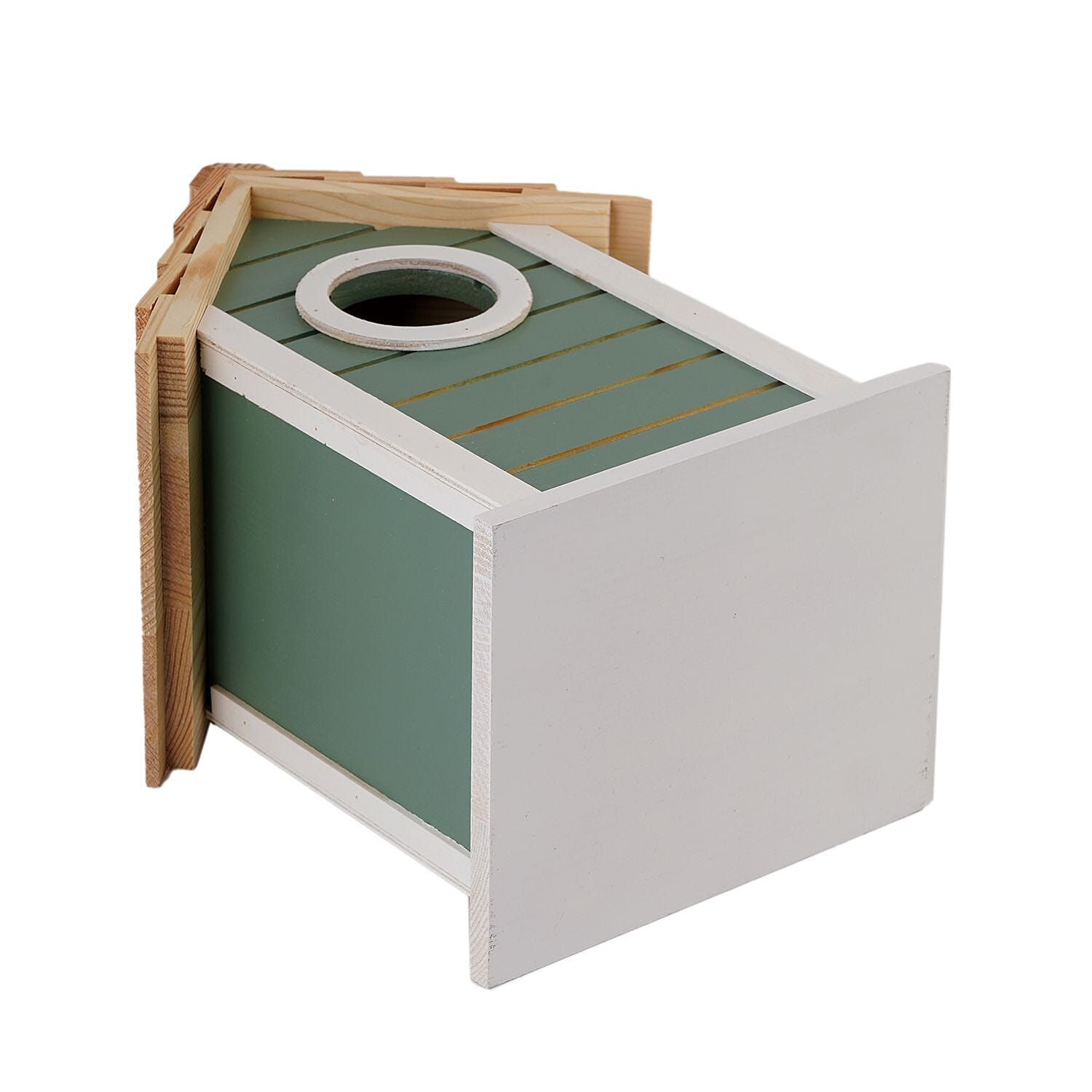Wooden Bird Mansion (Size 20x15x13 cm) - Green
