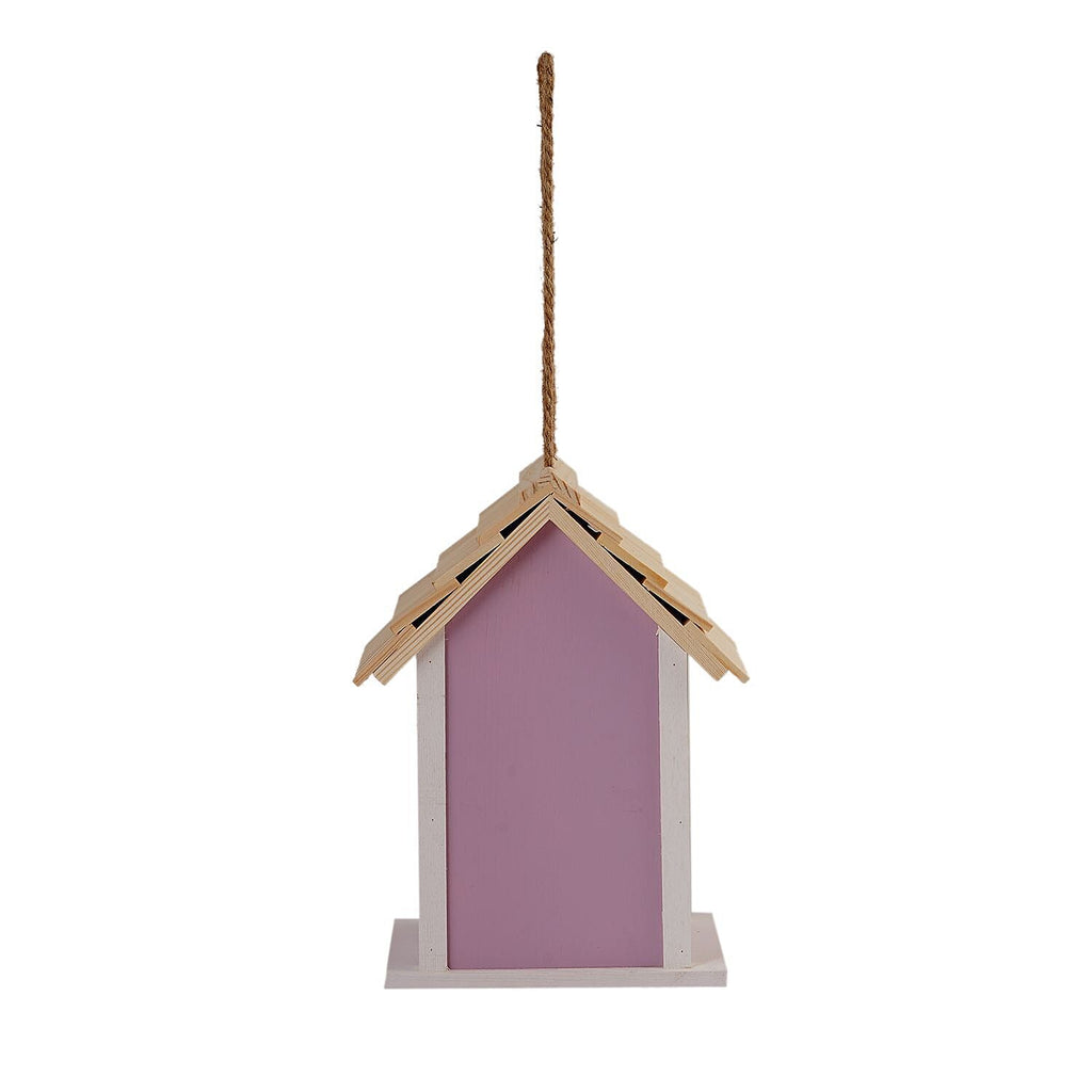 Wooden Bird Mansion (Size 20x15x13 cm) - Pink